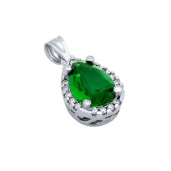 Pandantiv elegant din argint 925 cu piatra verde [0]